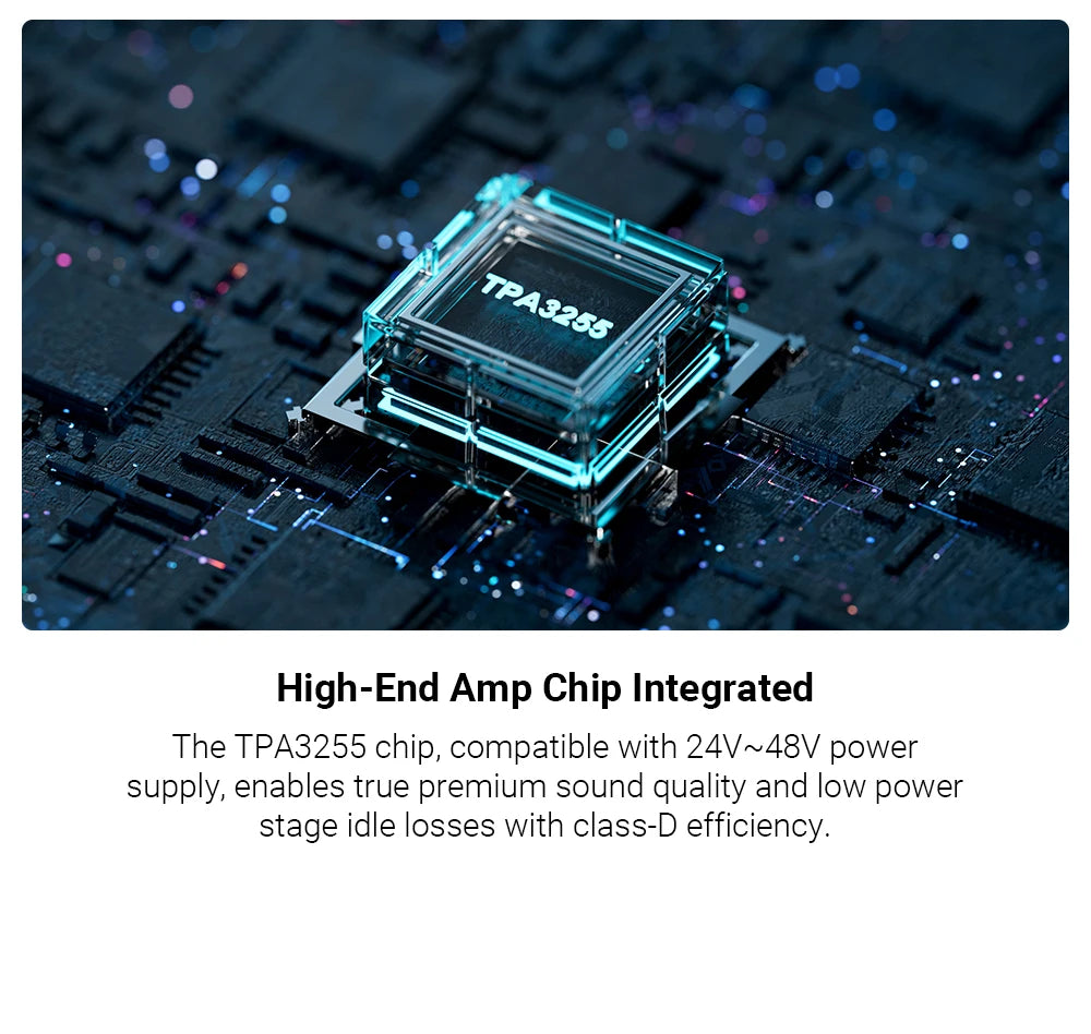 Fosi Audio BT20A Pro Bluetooth Stereo Amplifier – 300W x2 HiFi Class D TPA3255 Mini Amp with Bass & Treble Control for Home Theater