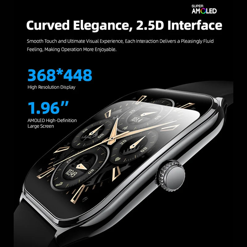 Xiaomi Ultra Thin Smart Watch – 1.96" AMOLED HD Display, Call & Reminder