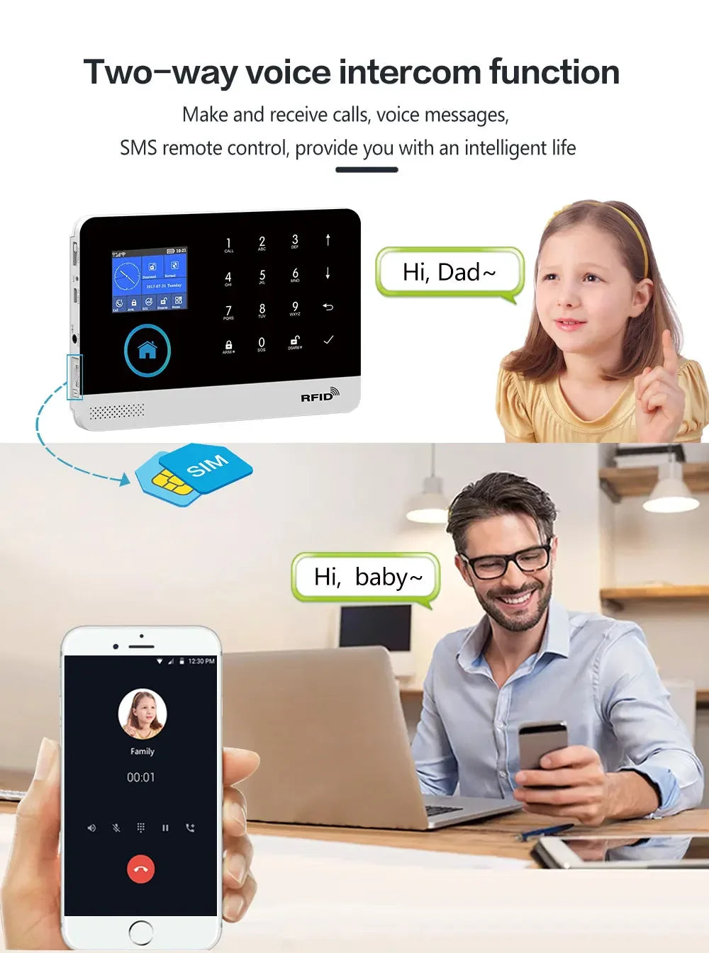 PGST-103 Smart Alarm System – 4G/WiFi Wireless Home Security with Smart Life App Control