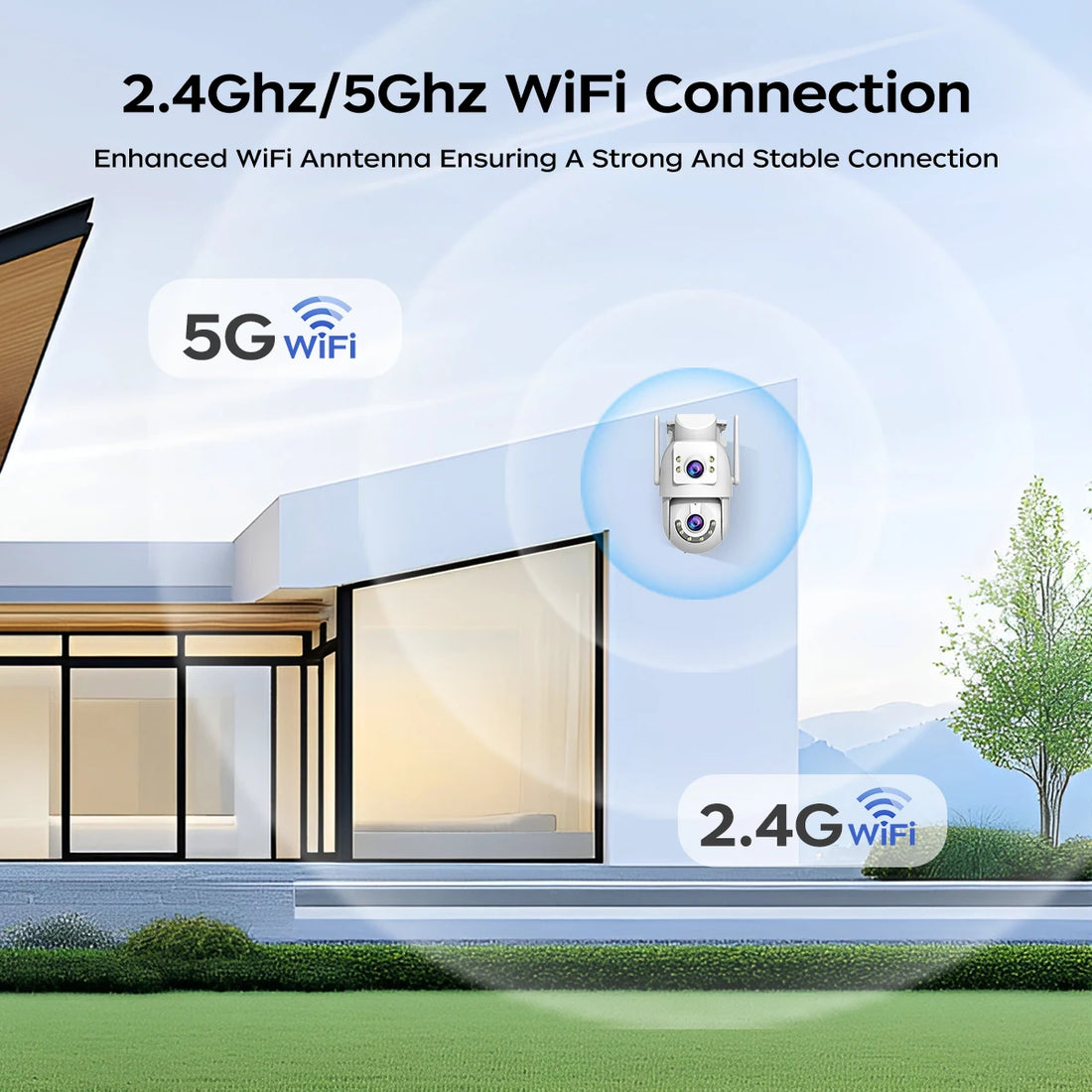 Jooan 4K 8MP Dual-Lens Outdoor WiFi PTZ Security Camera – 5X Zoom, 5G WiFi, AI Auto Tracking, ONVIF, Night Vision, CCTV IP Camera