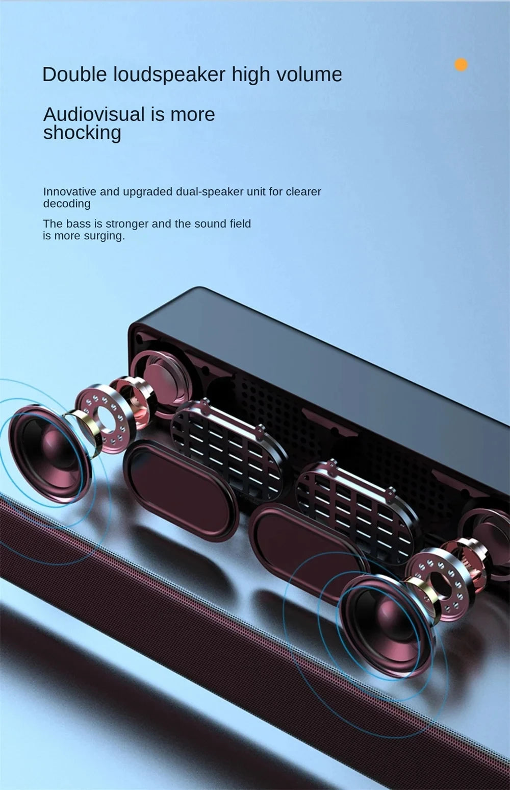 Original Bluetooth Subwoofer Soundbar – Wireless TV & Computer Speaker