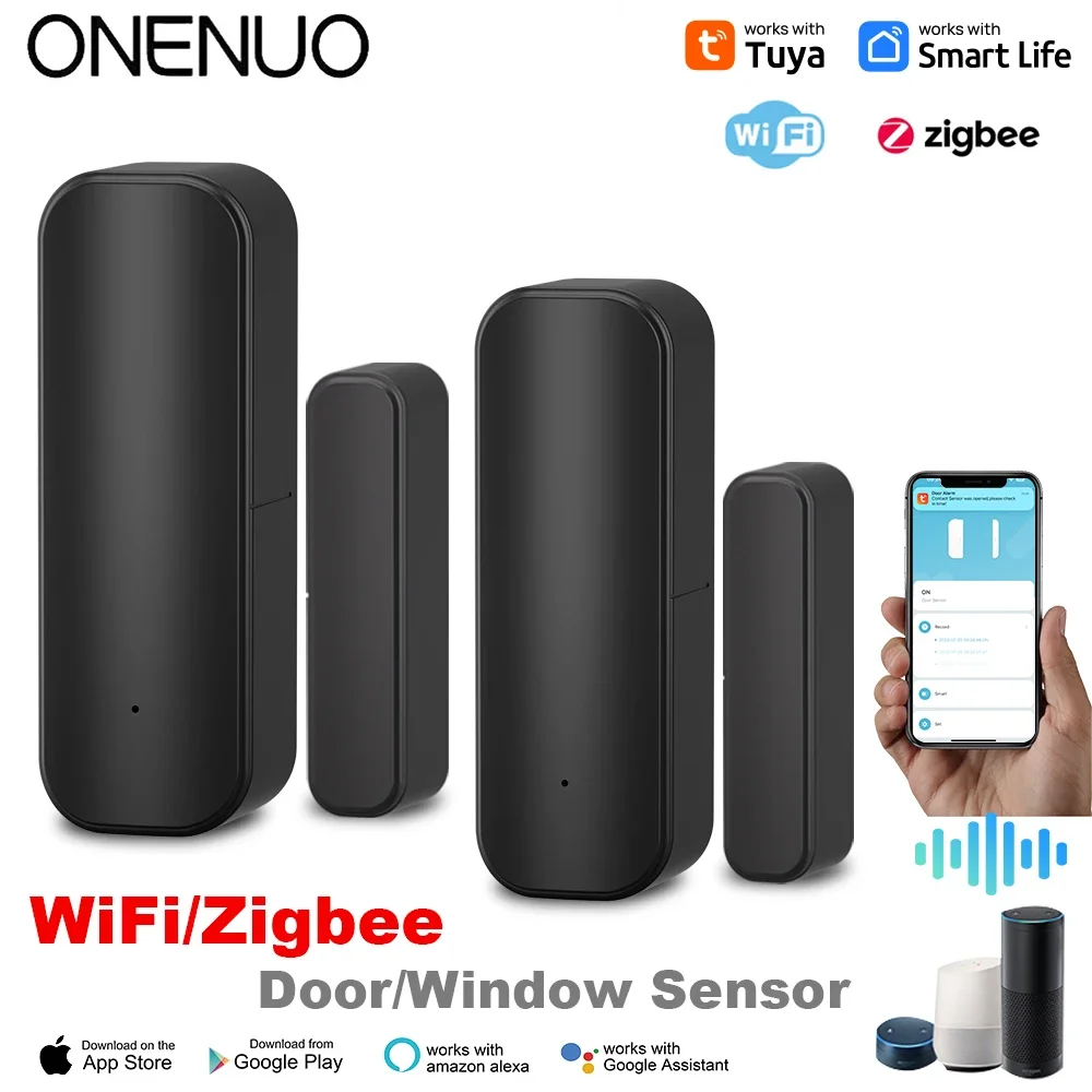 Tuya Smart Door & Window Sensor – WiFi/ZigBee Wireless Open-Close Detector