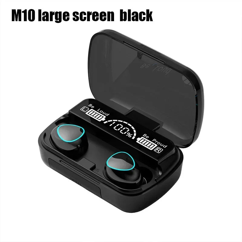 M10 TWS Bluetooth Earbuds – Wireless Headphones with Mic & LED Charging Case
