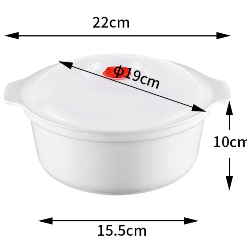 Microwave-Safe Heating & Storage Bowl – Plastic Food Container with Lid for Steamed Buns, Instant Noodles & Leftovers