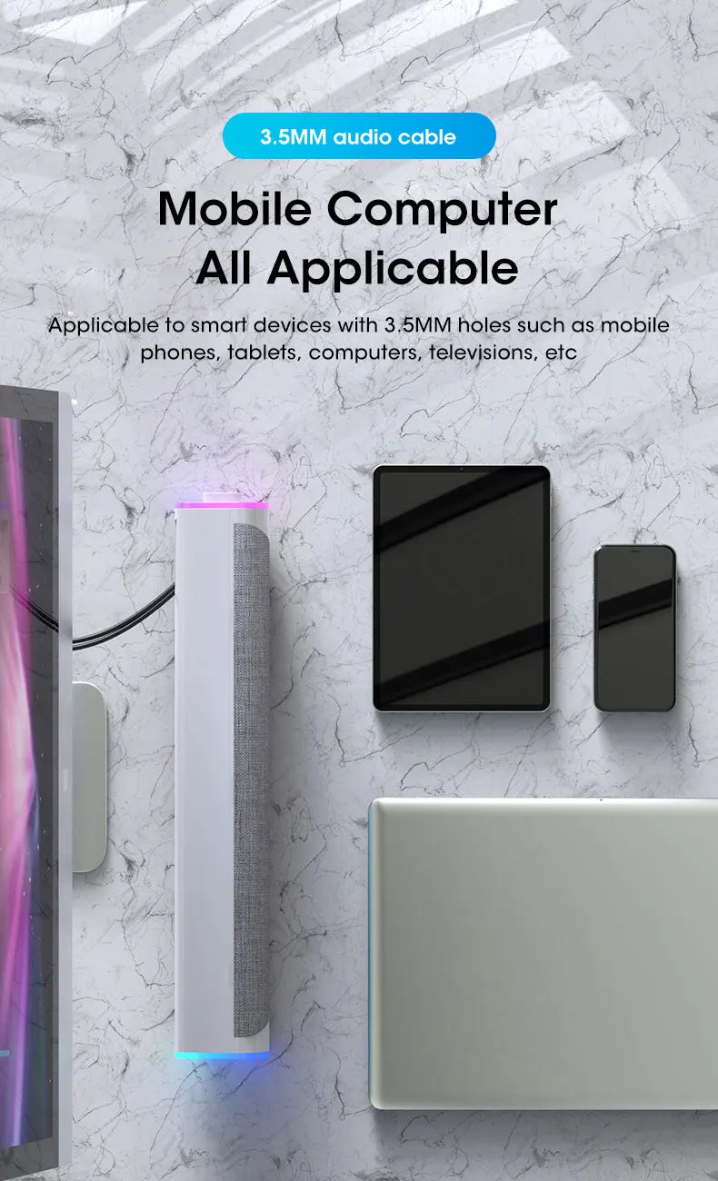 4D Stereo Soundbar with Bluetooth & Subwoofer for PC & MacBook