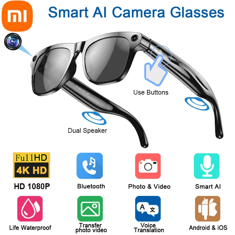Xiaomi 4K AI Smart Glasses – 100MP HD Camera, Bluetooth Call & Voice Assistant