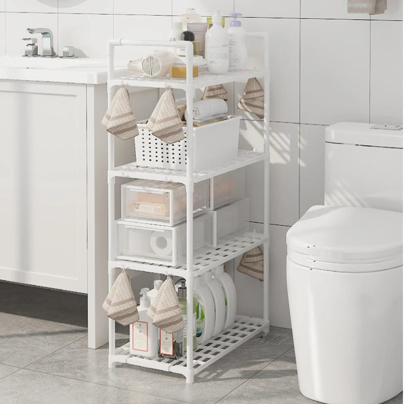 Movable Floor Standing Storage Rack – Multi-Functional Kitchen & Bathroom Shelf