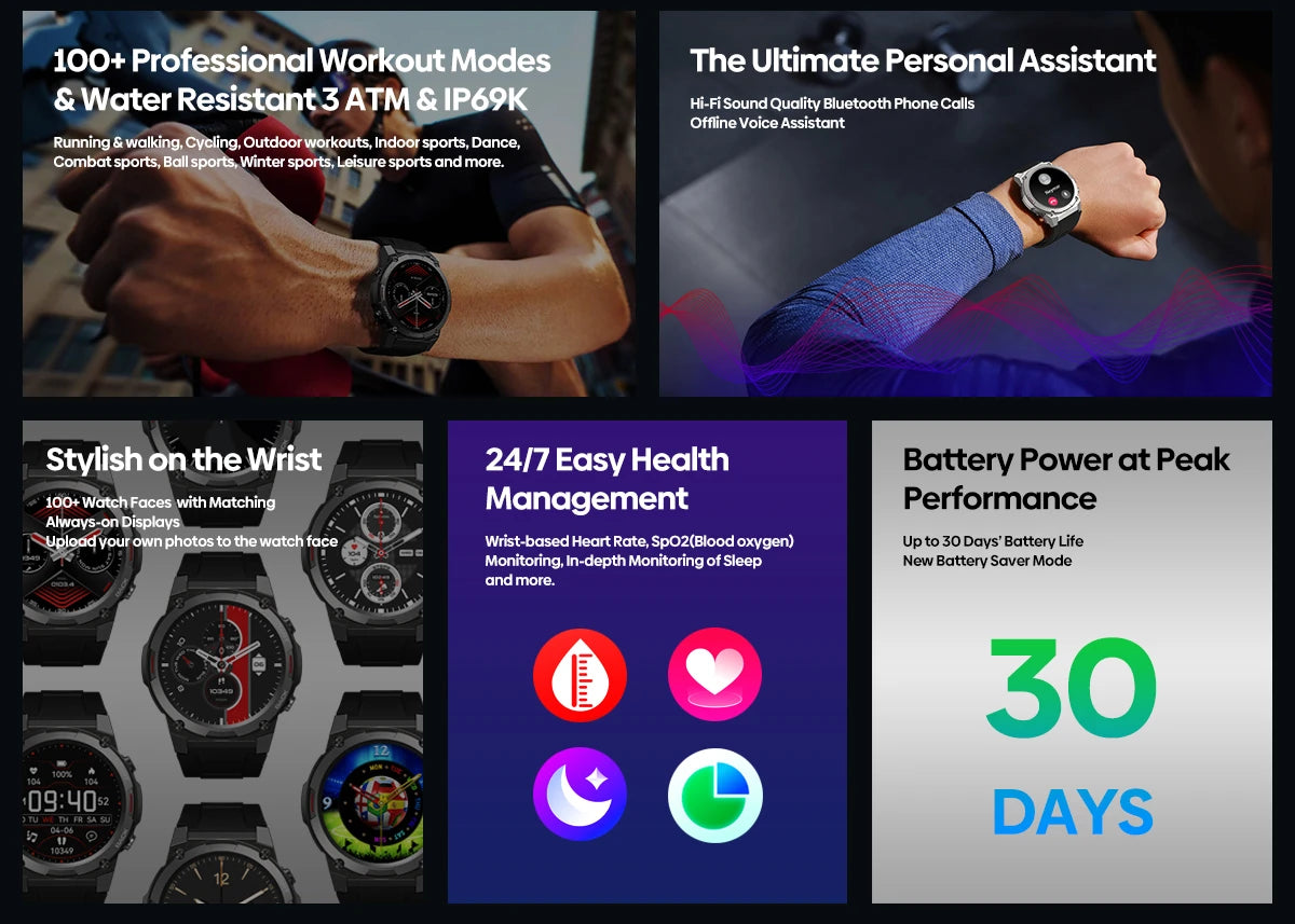 Zeblaze VIBE 7 PRO – 1.43" AMOLED Smartwatch with Call & Health Tracking