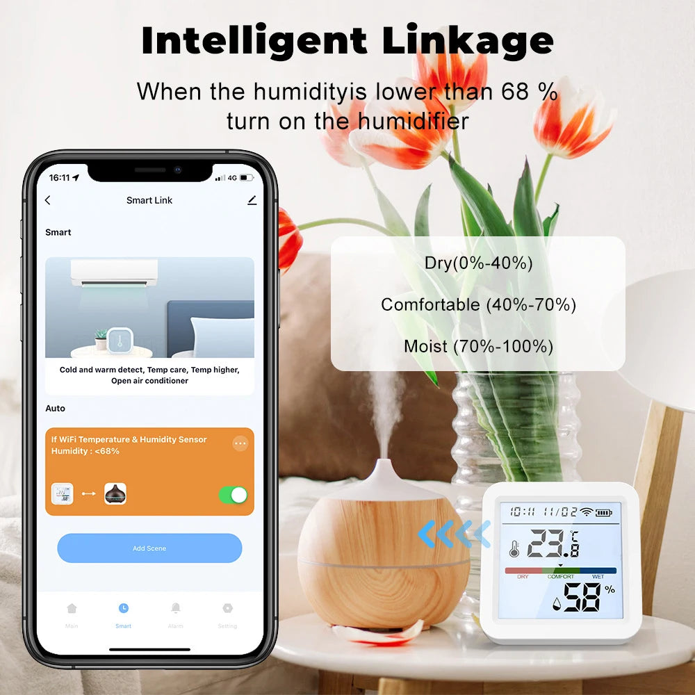 Tuya ZigBee Temp & Humidity Sensor – LCD Display, Smart Home Integration