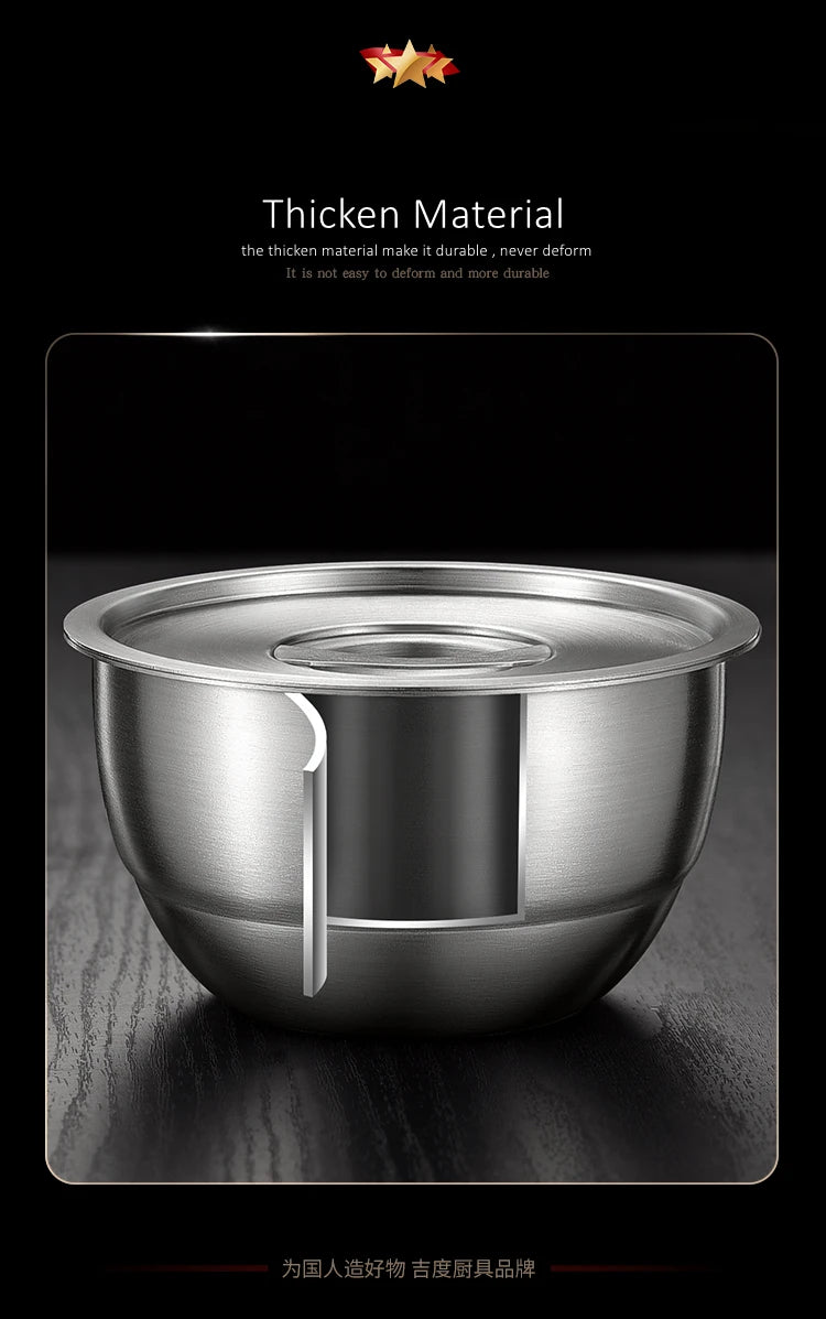 LFGB Certified 304 Stainless Steel Egg Custard Steamer – Ultra Thick & Durable Food Steaming Bowl for Kitchen