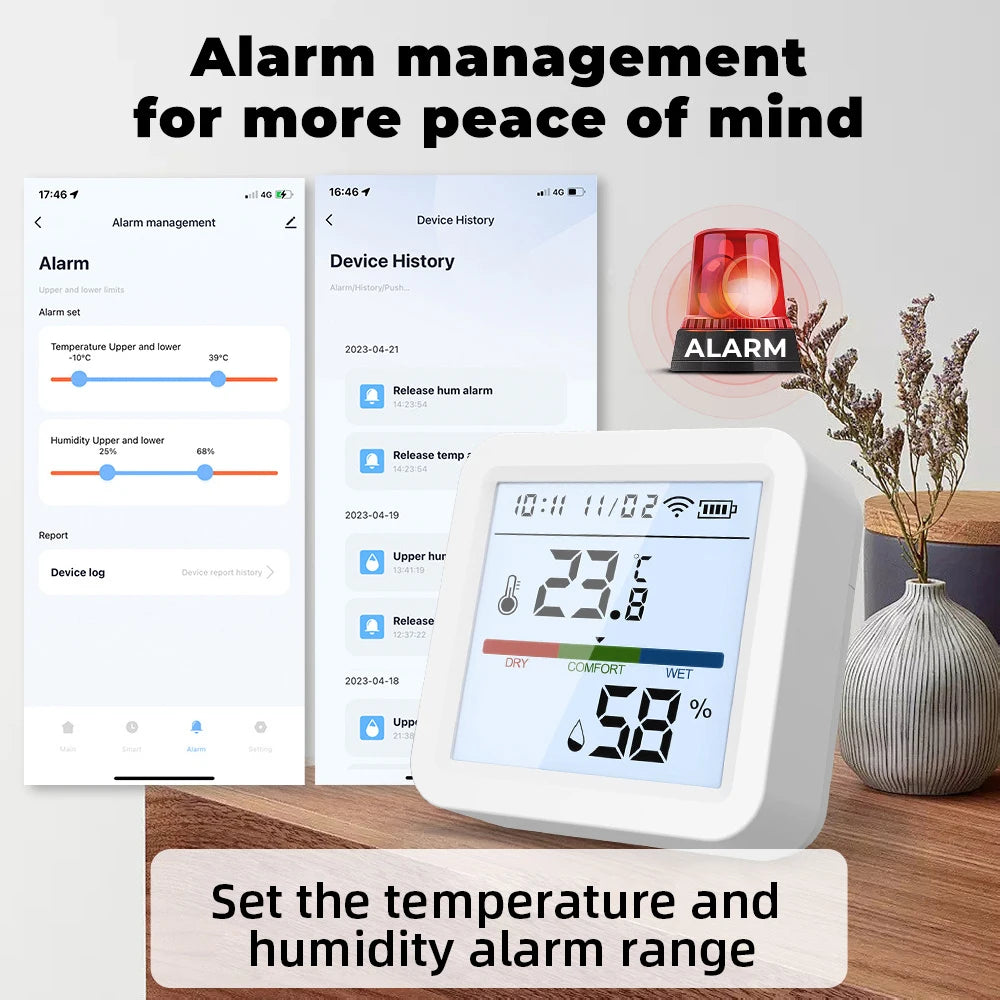 Tuya ZigBee Temp & Humidity Sensor – LCD Display, Smart Home Integration