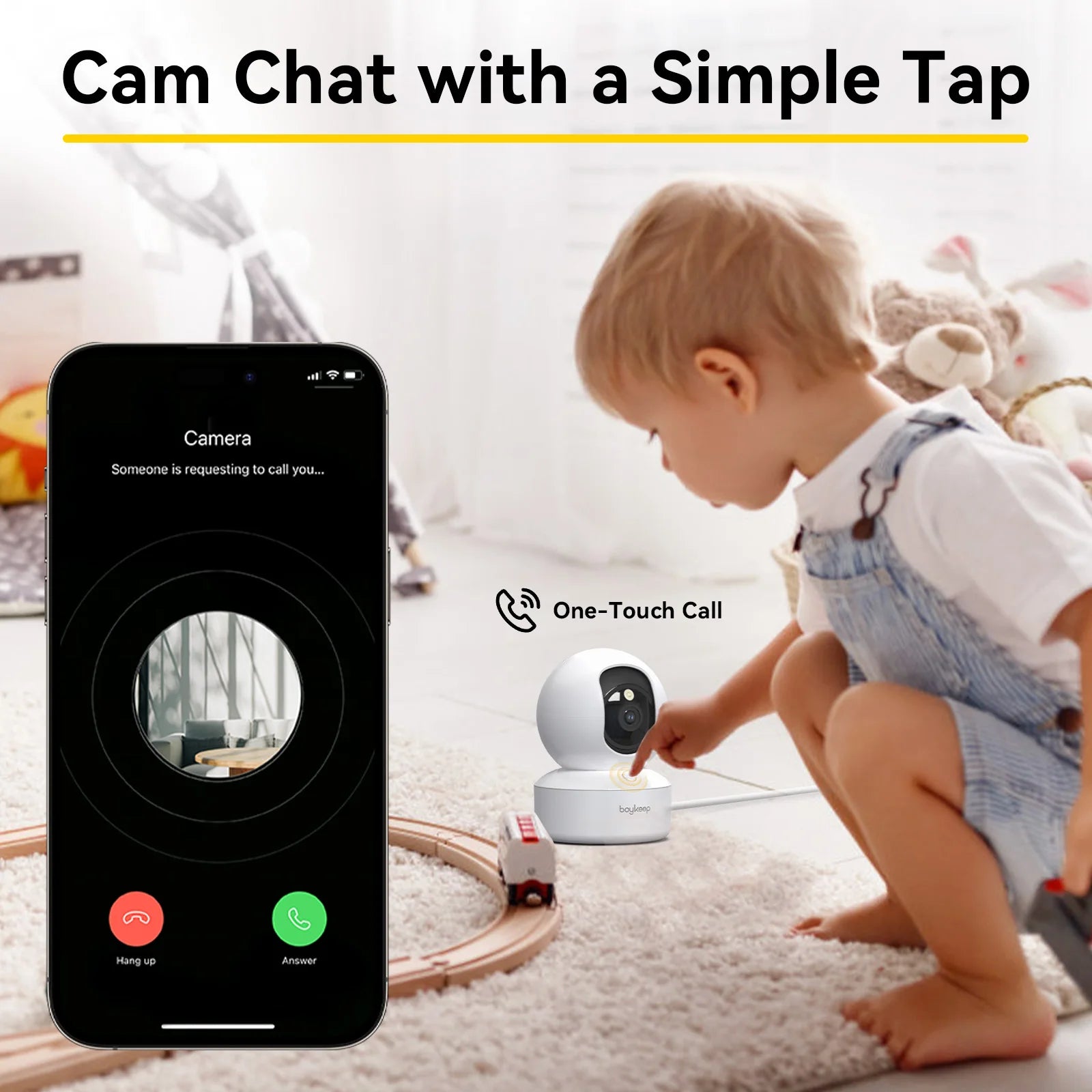 BoyKeep 3MP WiFi Baby Monitor – 5G/2.4GHz, Auto Tracking, 24/7 Surveillance