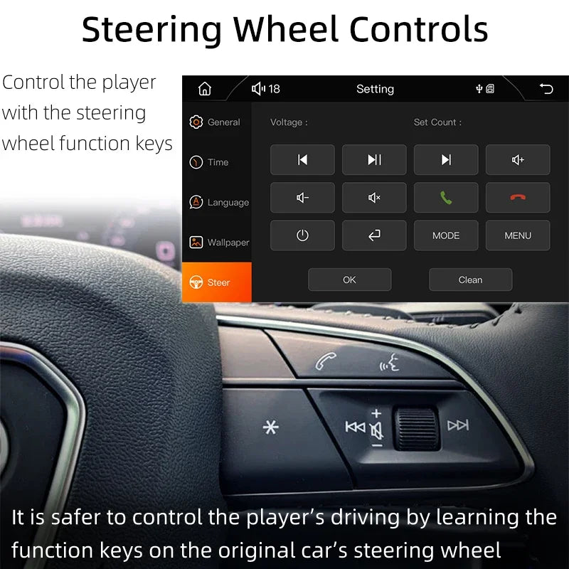 Hippcron 7" 1-DIN Car Stereo – CarPlay, Android Auto, Bluetooth, MP5 with Rear Camera Support