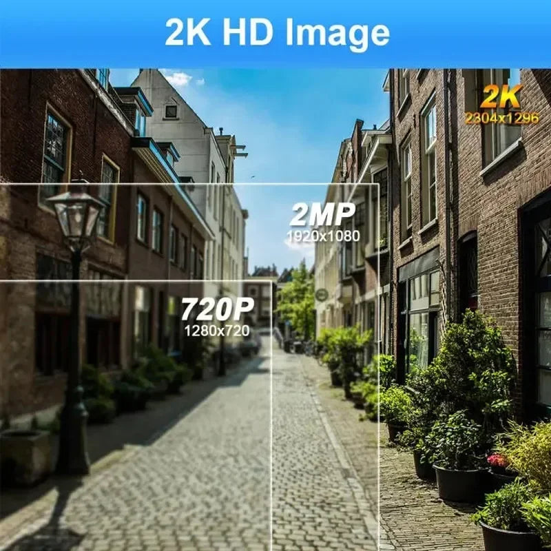 2K 3MP Wireless Outdoor Security Camera – Battery Powered with Spotlight & Siren