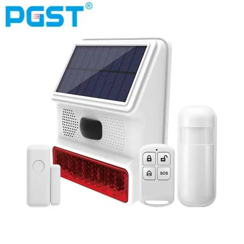 PGST-523 Outdoor Wireless Alarm System – Solar-Powered 433MHz GSM Security with Infrared Sensor & Flashlight