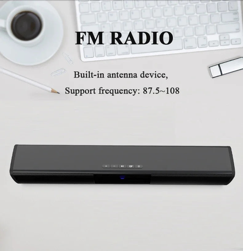 Super Powerful Wireless Bluetooth Sound Bar with Subwoofer & FM Radio