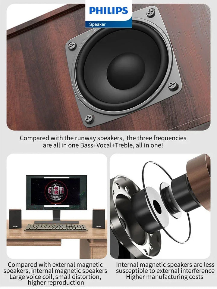 Philips SPA20 Bluetooth Speaker – 360° Stereo Sound for MacBook & PC