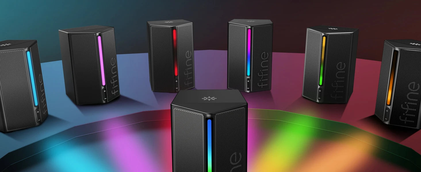 FIFINE Ampligame A20 Gaming Sound Box – USB RGB Stereo Speaker with Volume Control
