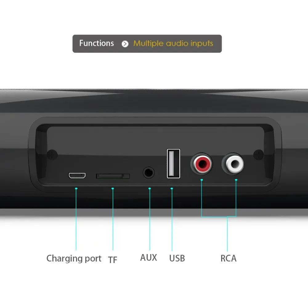 Super Powerful Wireless Bluetooth Sound Bar with Subwoofer & FM Radio