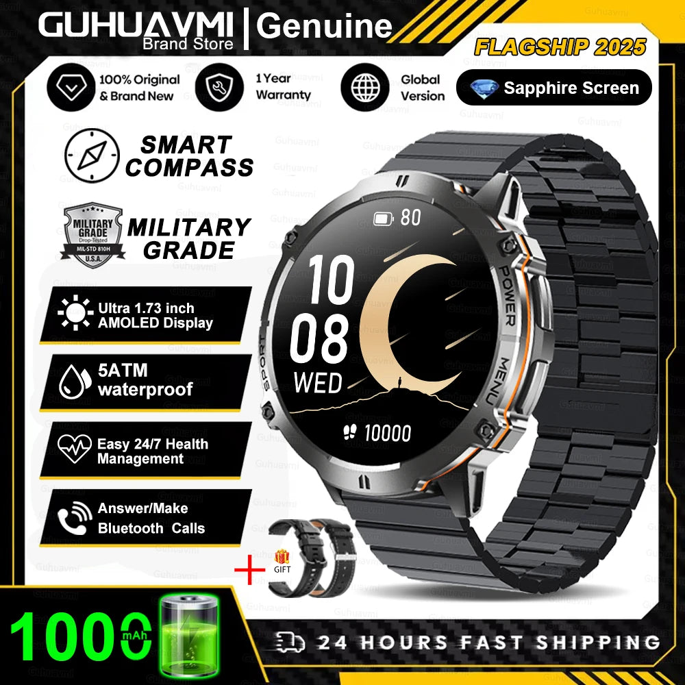T-Rex 3 Military Grade Smartwatch – 1000mAh Battery, 10ATM Waterproof, GPS, AMOLED, Call Support