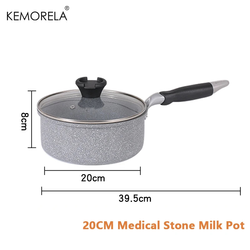 Durable Stone Non-Stick Frying Pan – 20–28cm Skillet for Gas & Induction Cookers