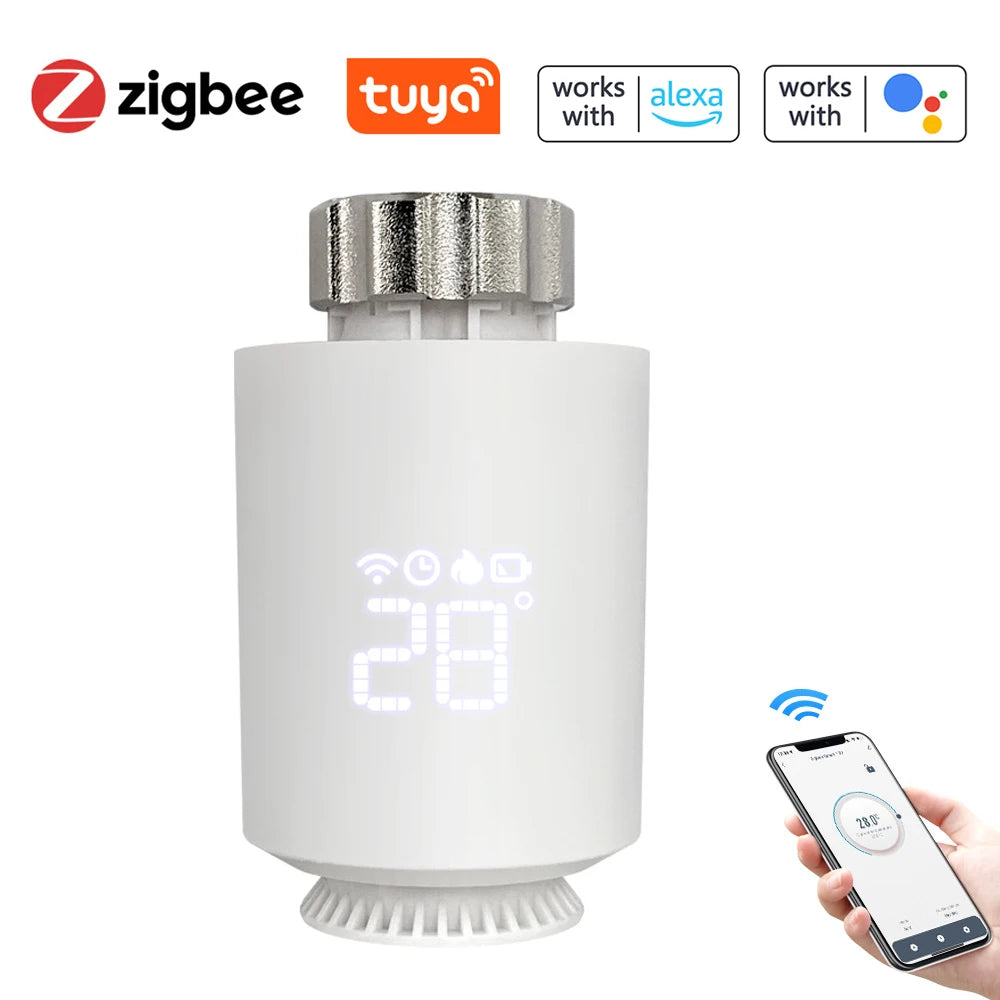 Tuya ZigBee 3.0 Smart TRV – Thermostatic Radiator Valve with Alexa & Google Home Support