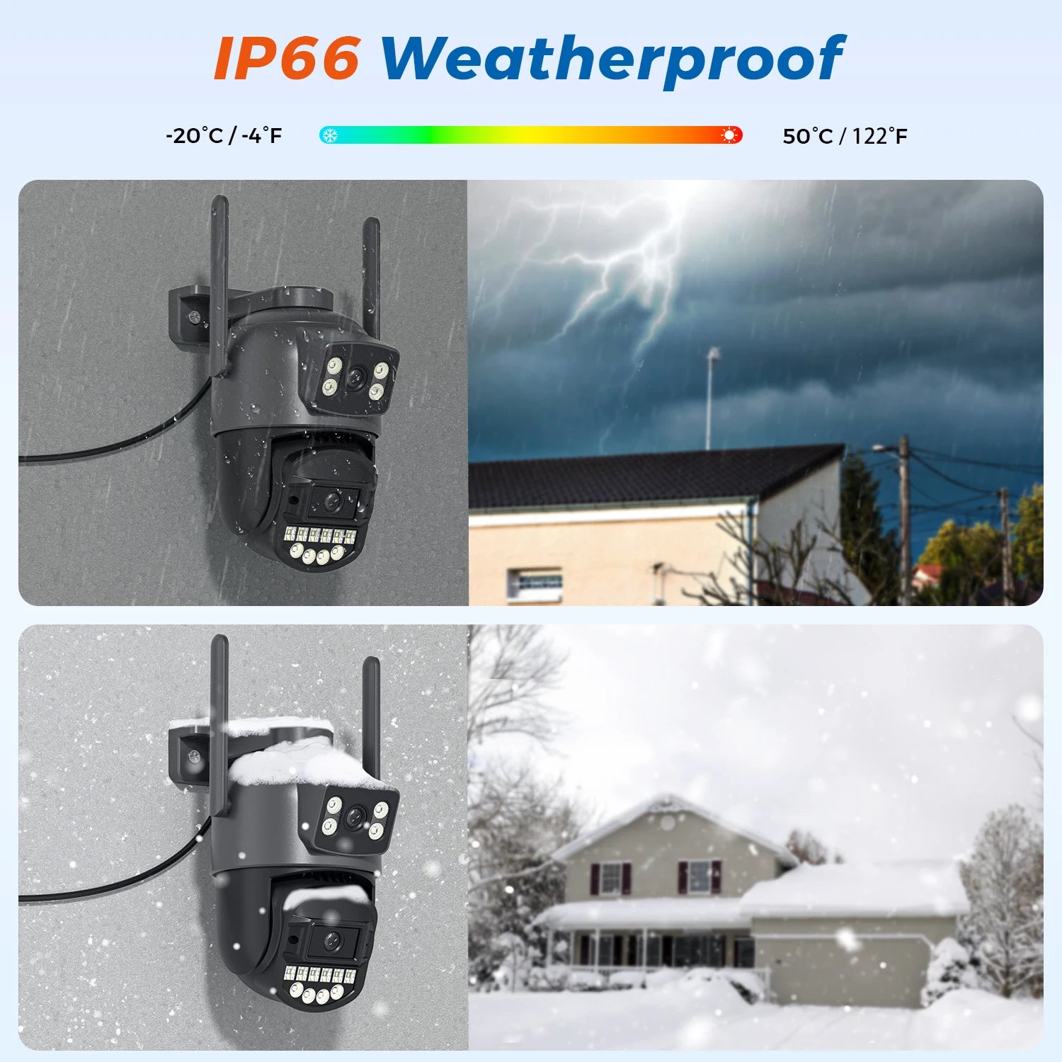 5K Dual-Lens Outdoor PTZ WiFi Camera – 10MP HD AI Tracking CCTV with Audio