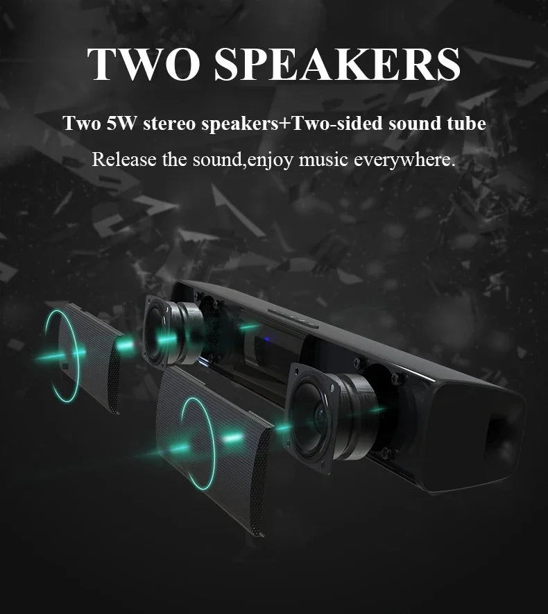 Super Powerful Wireless Bluetooth Sound Bar with Subwoofer & FM Radio