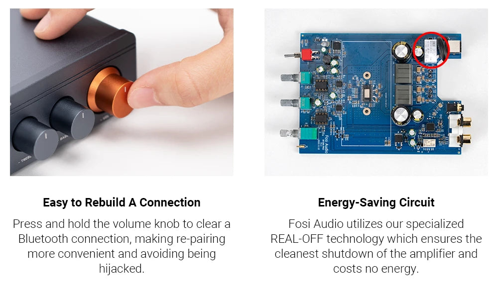 Fosi Audio BT20A Pro Bluetooth Stereo Amplifier – 300W x2 HiFi Class D TPA3255 Mini Amp with Bass & Treble Control for Home Theater