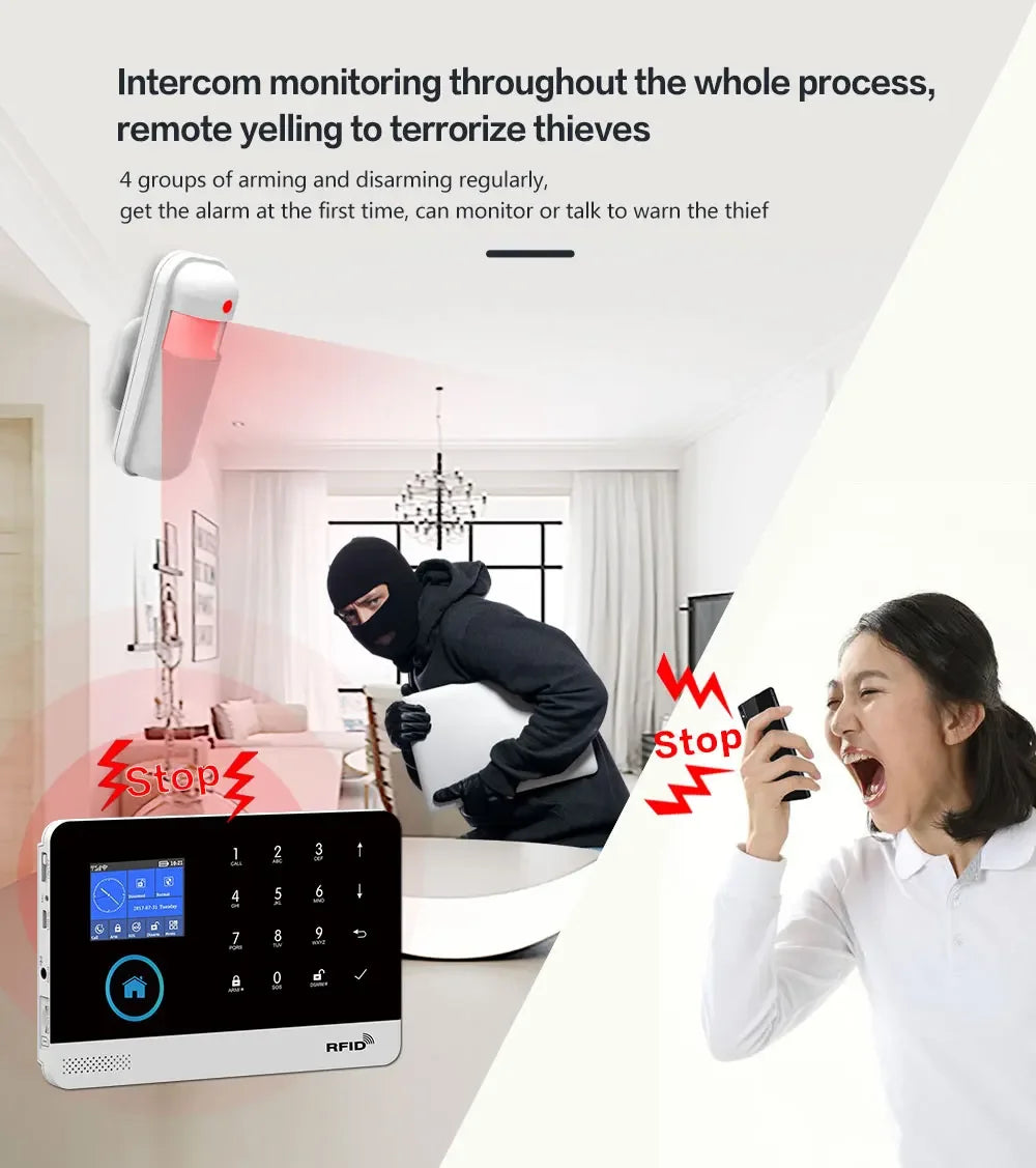 PGST-103 Smart Alarm System – 4G/WiFi Wireless Home Security with Smart Life App Control