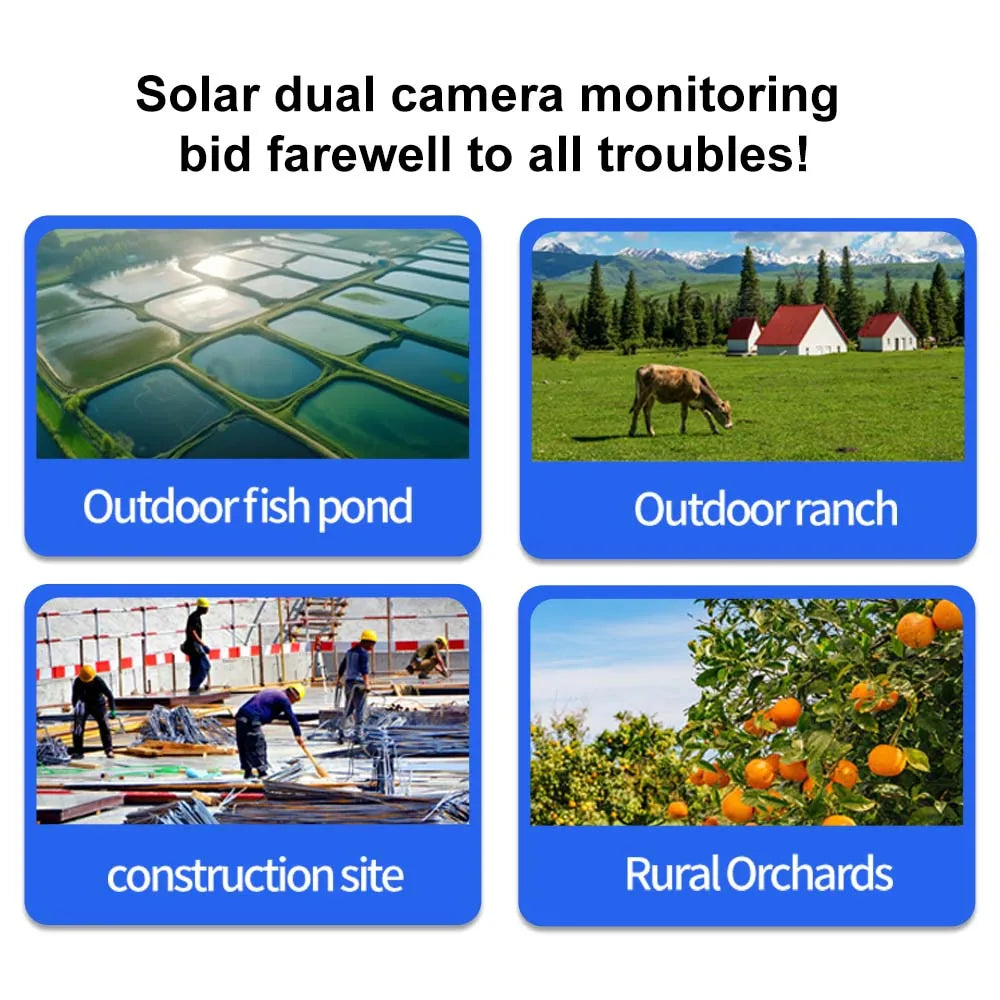 8MP 4K WiFi Solar Camera – Outdoor Wireless CCTV with Dual Lens & PTZ