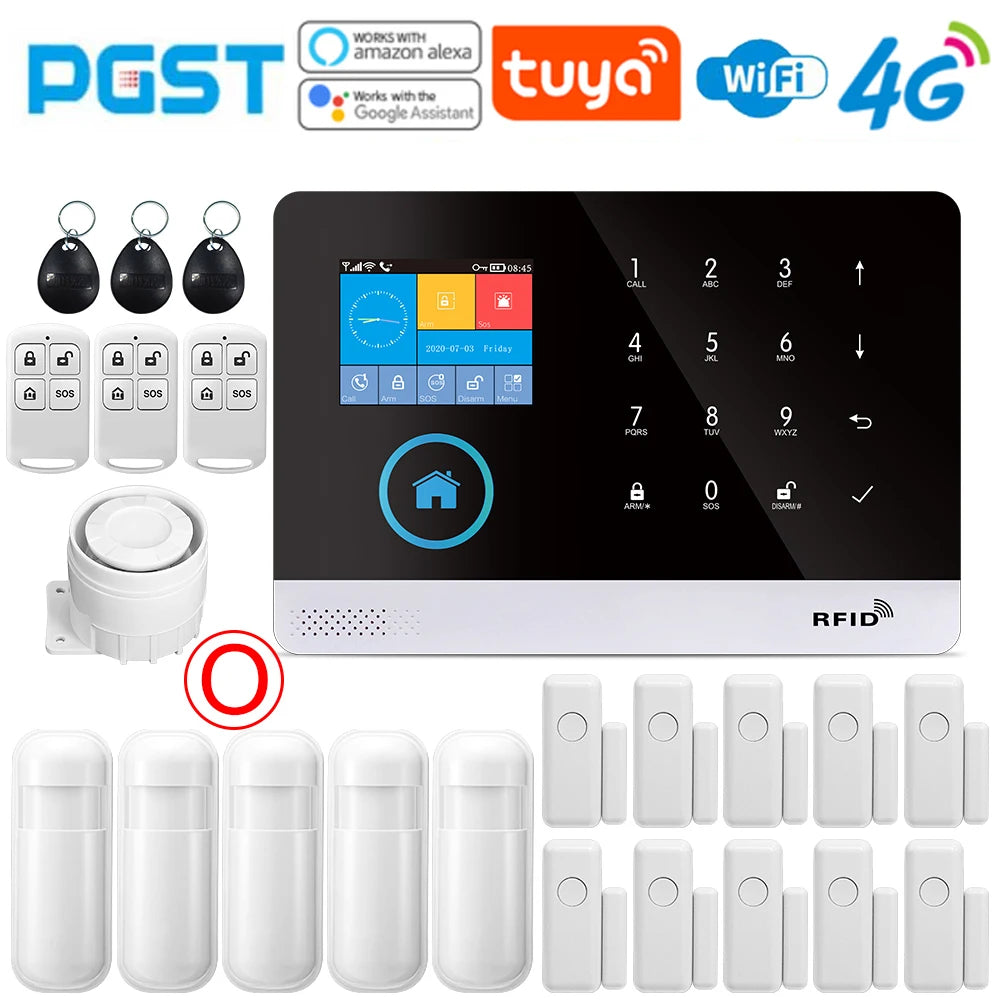 PGST-103 Smart Alarm System – 4G/WiFi Wireless Home Security with Smart Life App Control