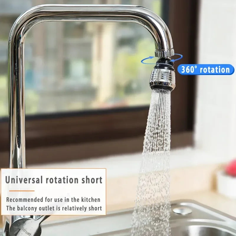 2-Mode 360° Rotatable Faucet Bubbler – High Pressure Water-Saving Extender for Kitchen & Bathroom