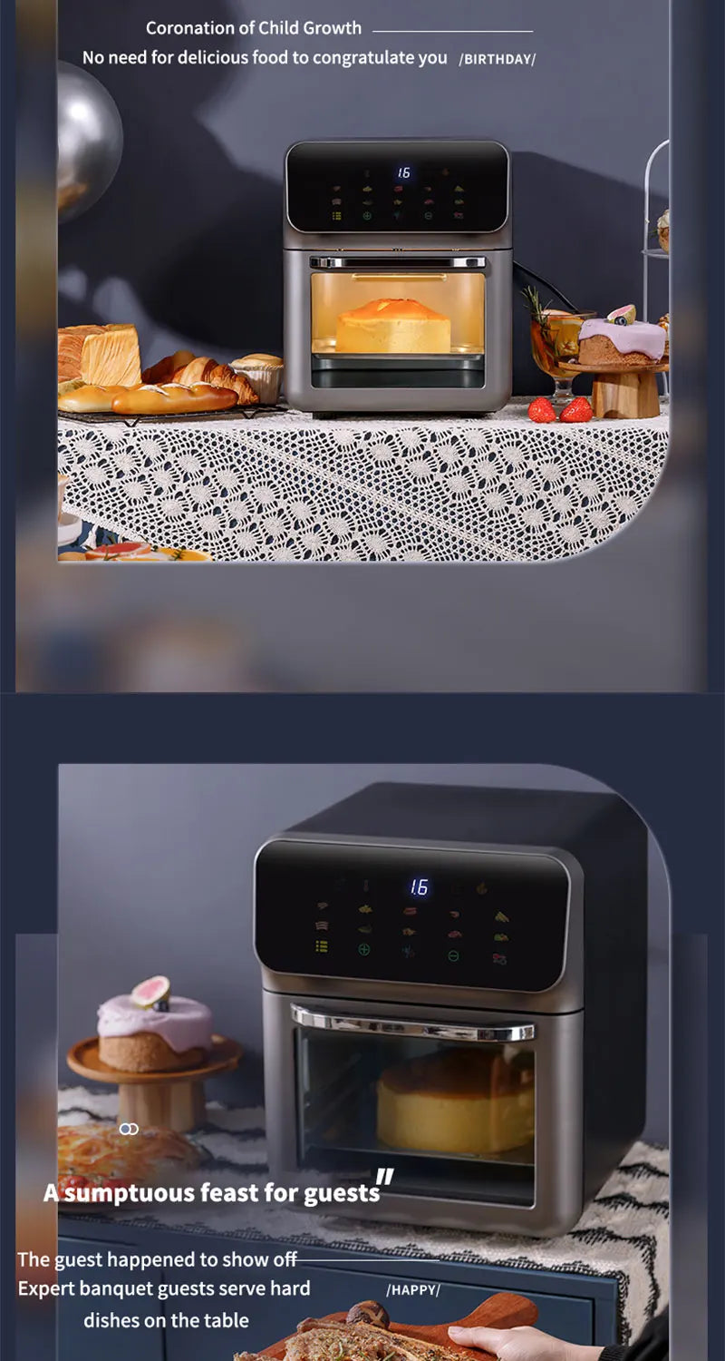 10L Large Capacity Electric Air Fryer – Oil-Free Convection Oven with 360° Baking