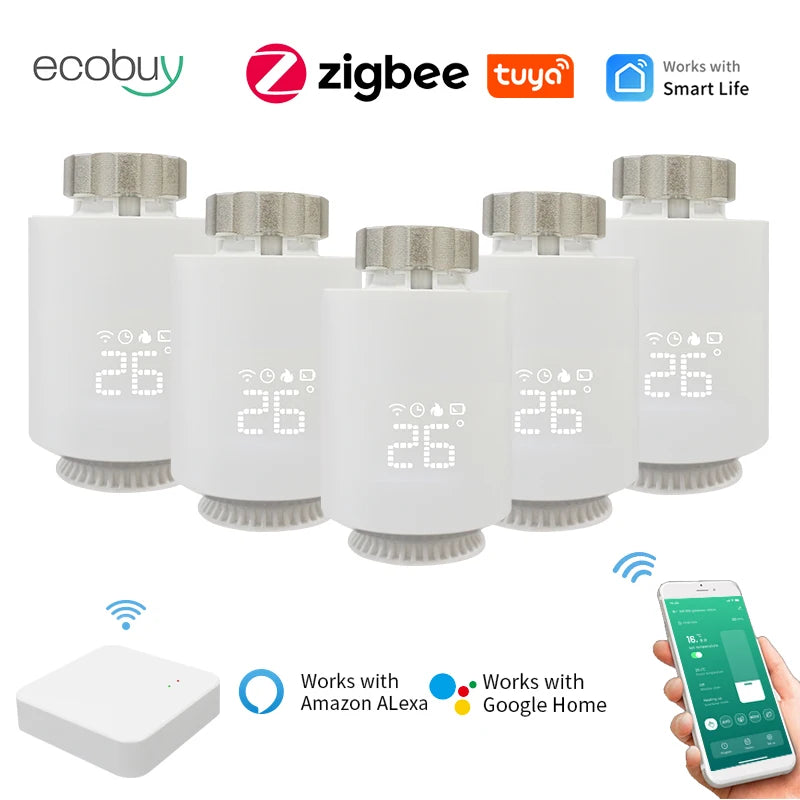 Tuya ZigBee 3.0 Smart TRV – Thermostatic Radiator Valve with Alexa & Google Home Support