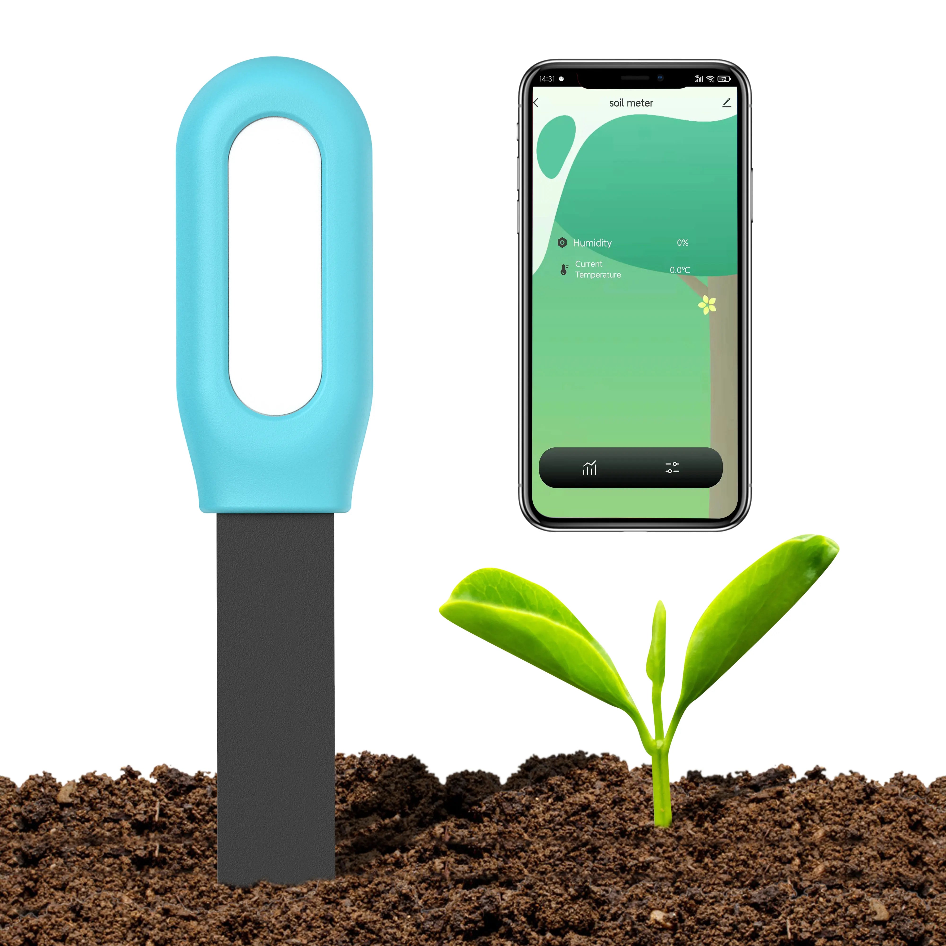 Haozee Tuya Zigbee Smart Soil Sensor – Temperature, Humidity & Moisture Monitor