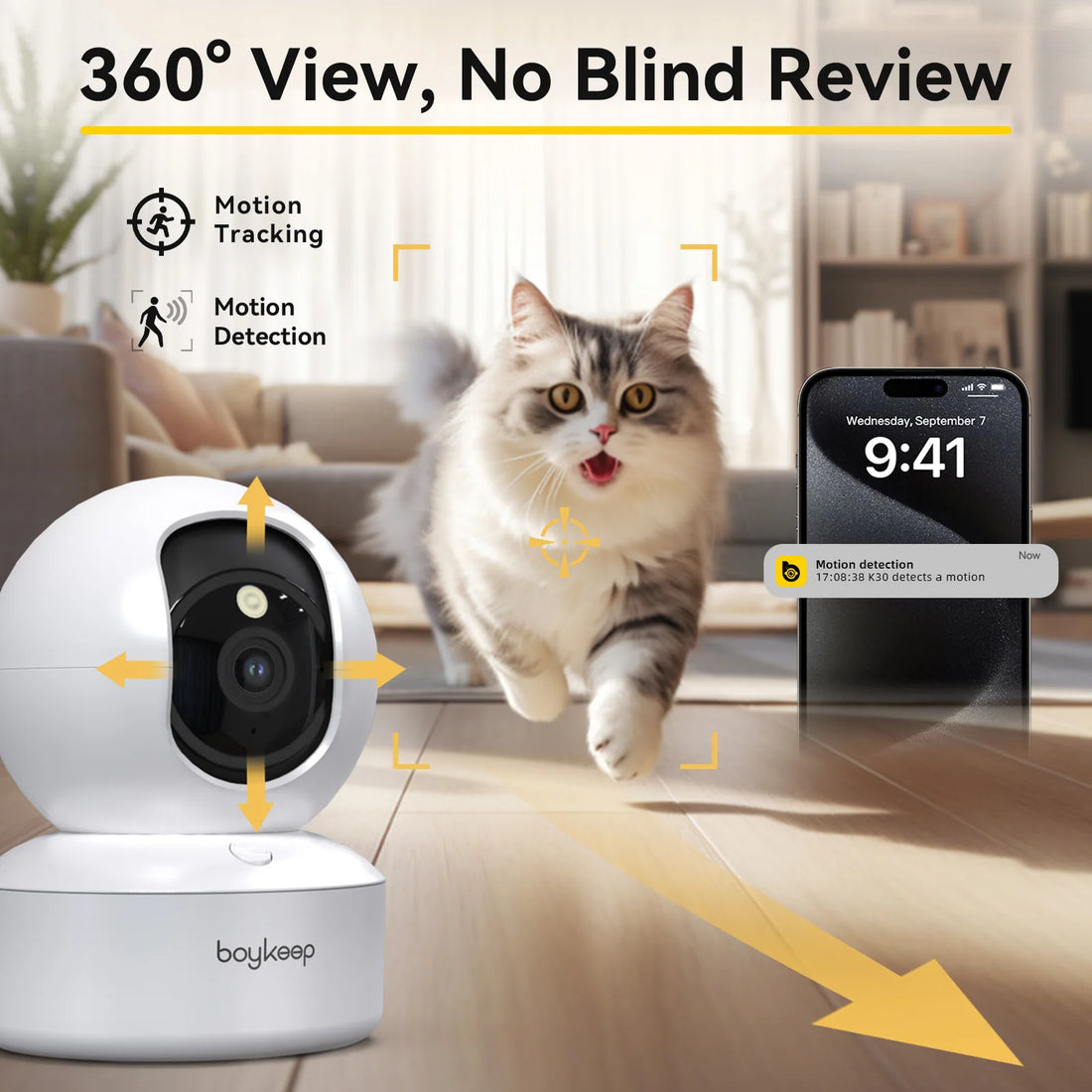 BoyKeep 3MP WiFi Baby Monitor – 5G/2.4GHz, Auto Tracking, 24/7 Surveillance