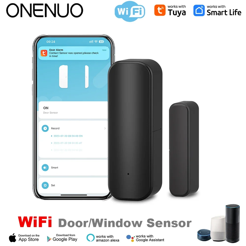 Tuya Smart Door & Window Sensor – WiFi/ZigBee Wireless Open-Close Detector