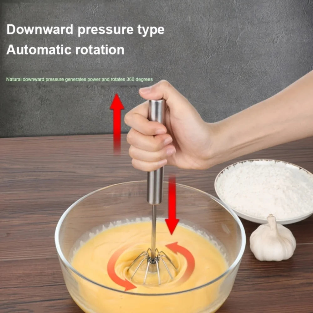 Stainless Steel Egg Beater – Durable Semi-Automatic Mixer for Effortless Egg, Cream Mixing & Beating