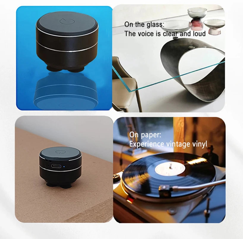 Bone Conduction Wireless Speaker – TWS Hi-Fi Sound with Sucker Mount & Wearable Loop