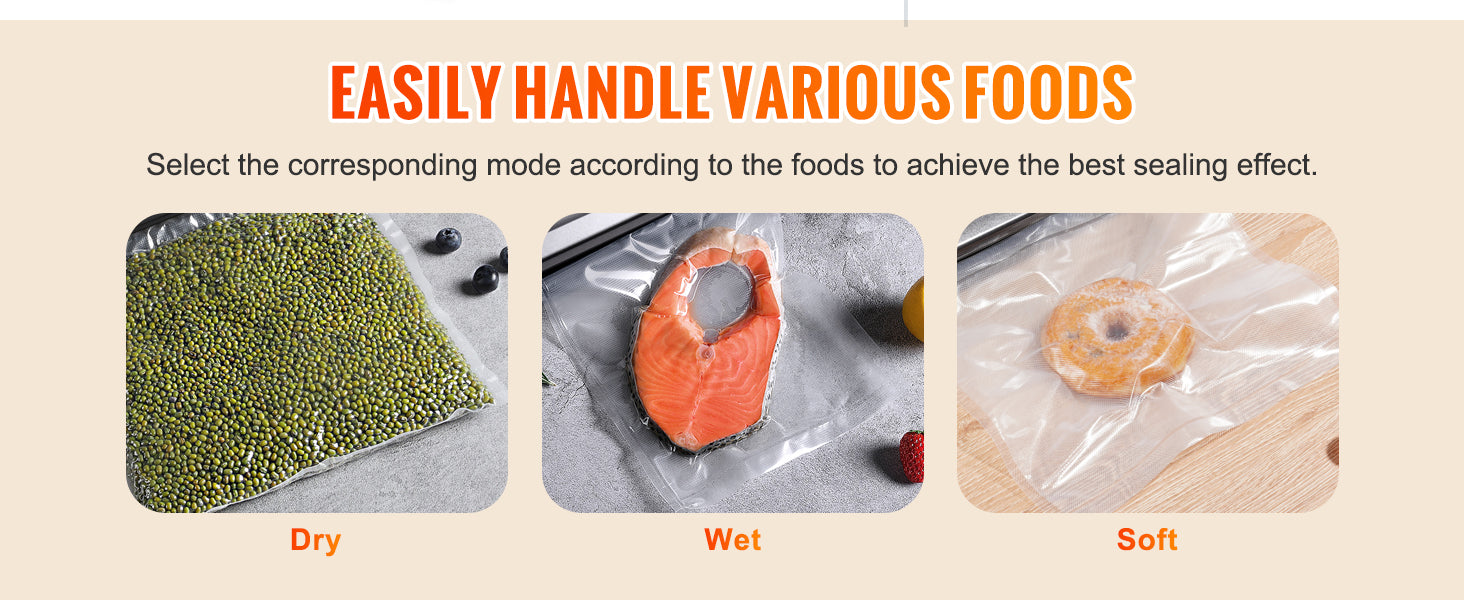 VEVOR Commercial Vacuum Sealer Machine Multifunction Automatic Food Packaging with Bag Roll Storage Cutter for Home Kitchen Use