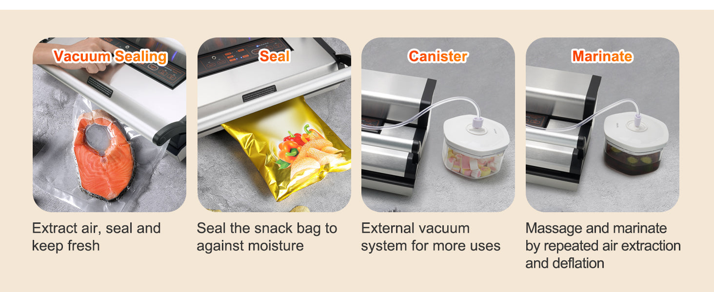 VEVOR Commercial Vacuum Sealer Machine Multifunction Automatic Food Packaging with Bag Roll Storage Cutter for Home Kitchen Use