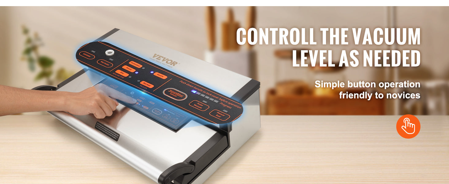 VEVOR Commercial Vacuum Sealer Machine Multifunction Automatic Food Packaging with Bag Roll Storage Cutter for Home Kitchen Use